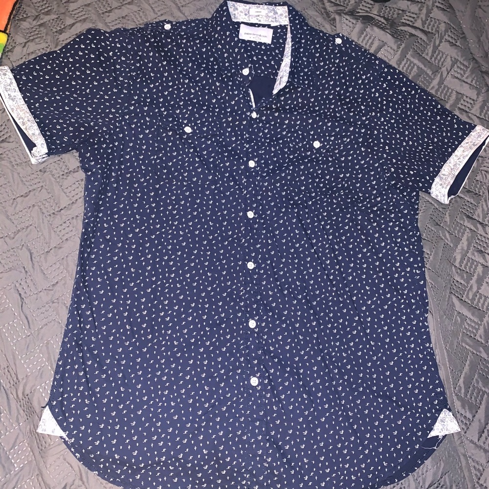Paper, denim, and cloth button up